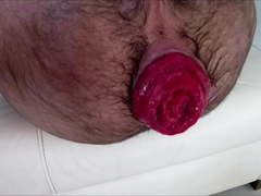Hairy gay prolapse pusing out