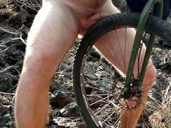 Putting sealant on the bike tire to prevent flats